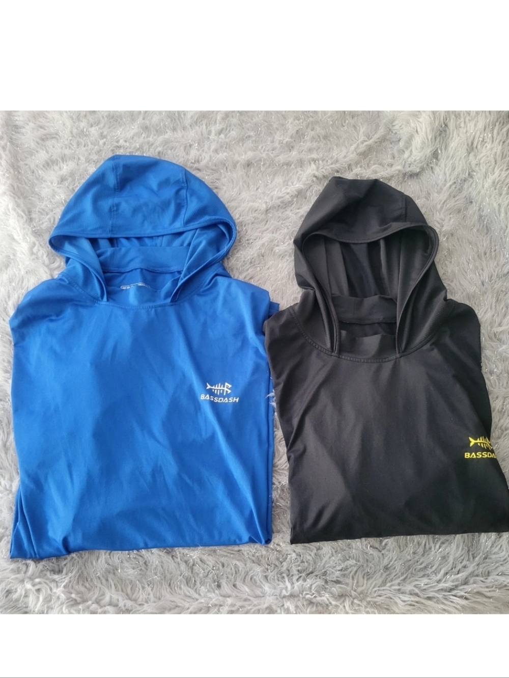 Set 2 NEW Bassdash Fishing Shirt UPF 50+ Long Sleeve Performance Blue Black 3XL
